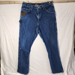 Wrangler Riggs Carpenter Jeans Mens 38 X 36 Blue Denim Pants Work